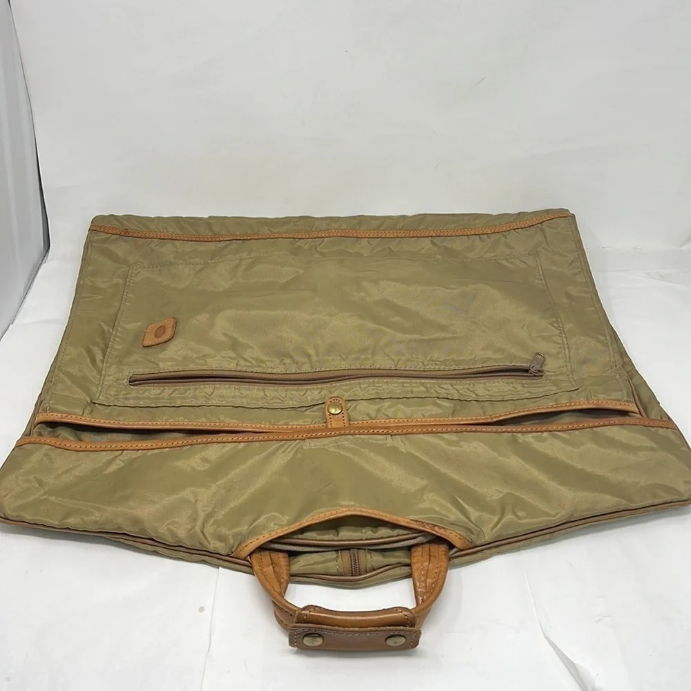 Vintage HARTMANN Lightweight Garment Travel Bag Tan Nylon & Leather Trim